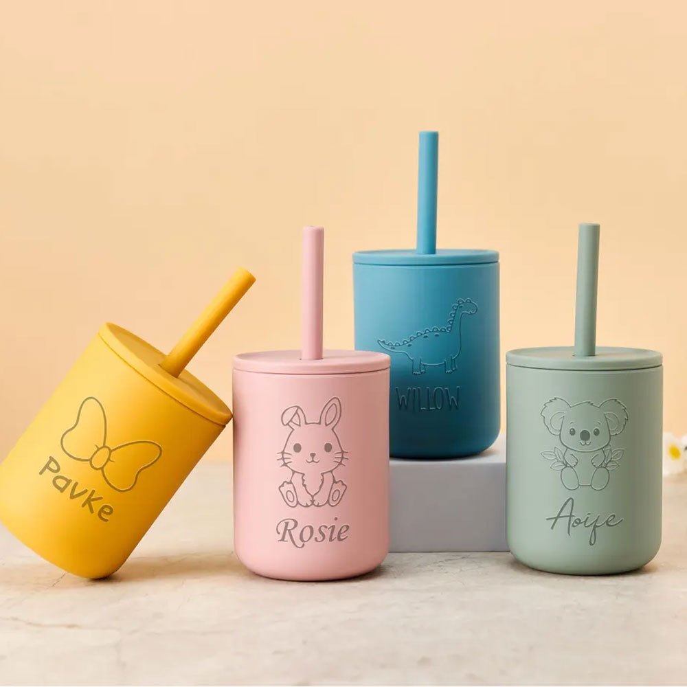 Baby Food Jars With Lids - Gelas Sedotan Silikon untuk Anak-anak dengan