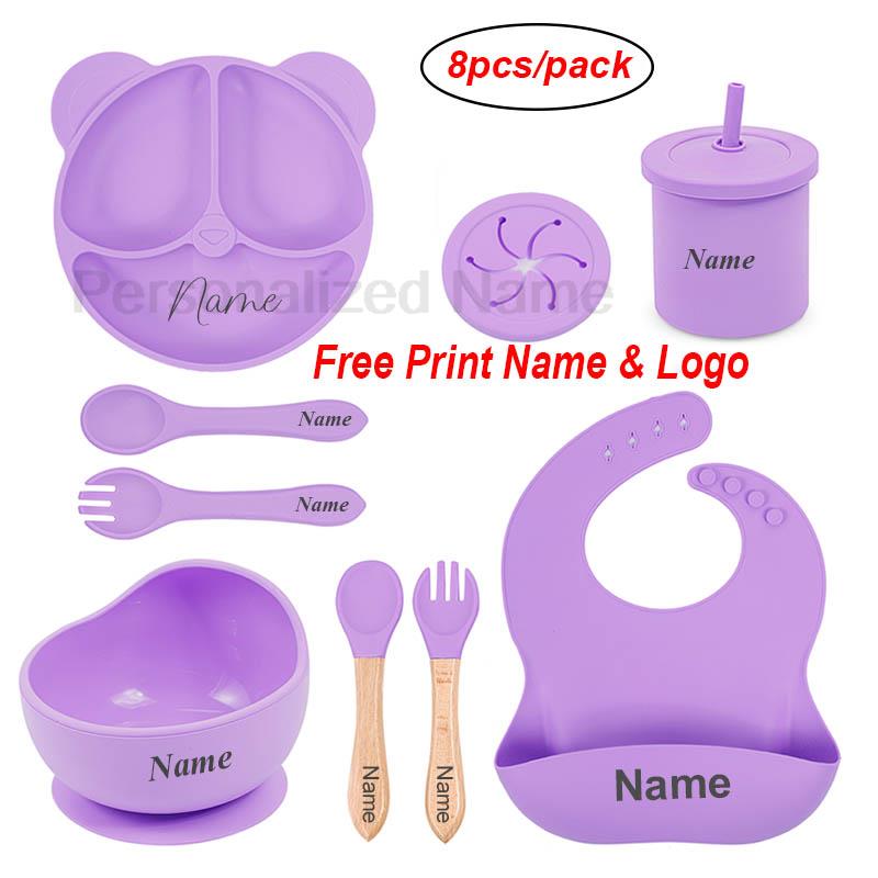 Baby Food Menu - Piring beruang silikon untuk anak-anak, set